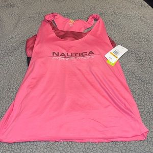 Womens nautica tank top with built in sports bra